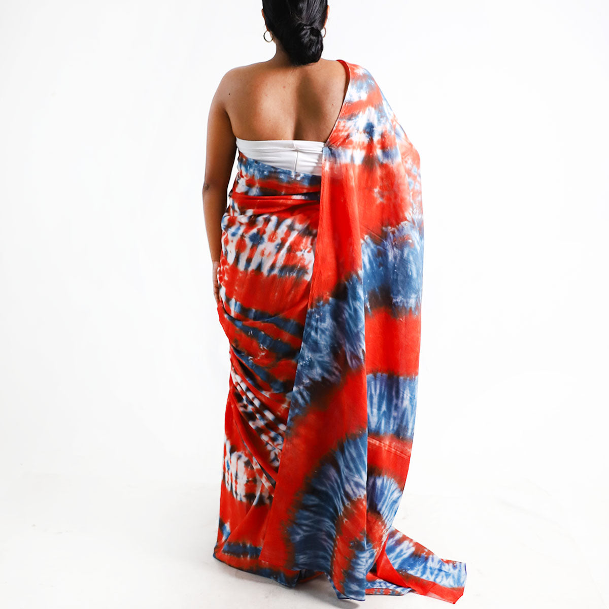 Tropical Wave Tie-Dye Saree