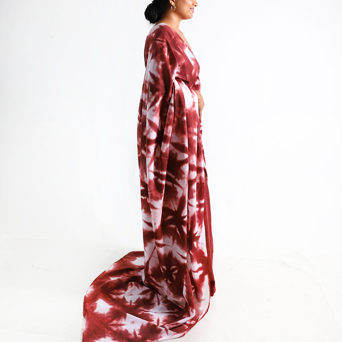 Mystic Maroon Tie-Dye Saree