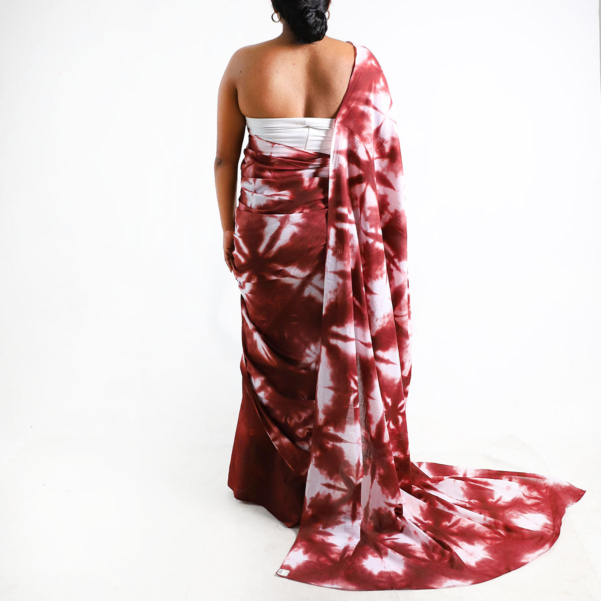 Mystic Maroon Tie-Dye Saree