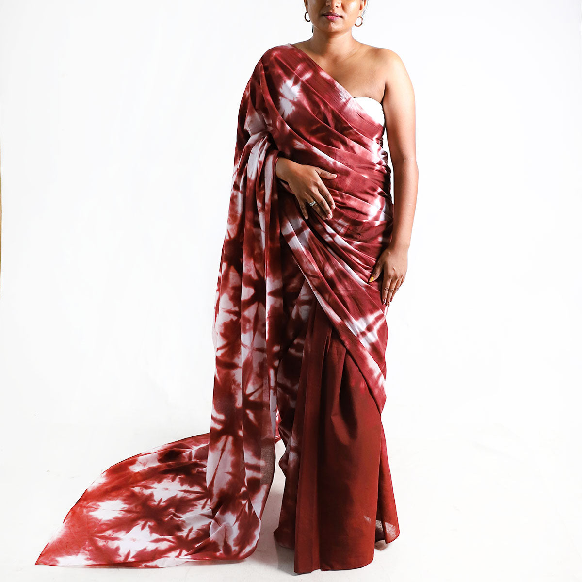 Mystic Maroon Tie-Dye Saree