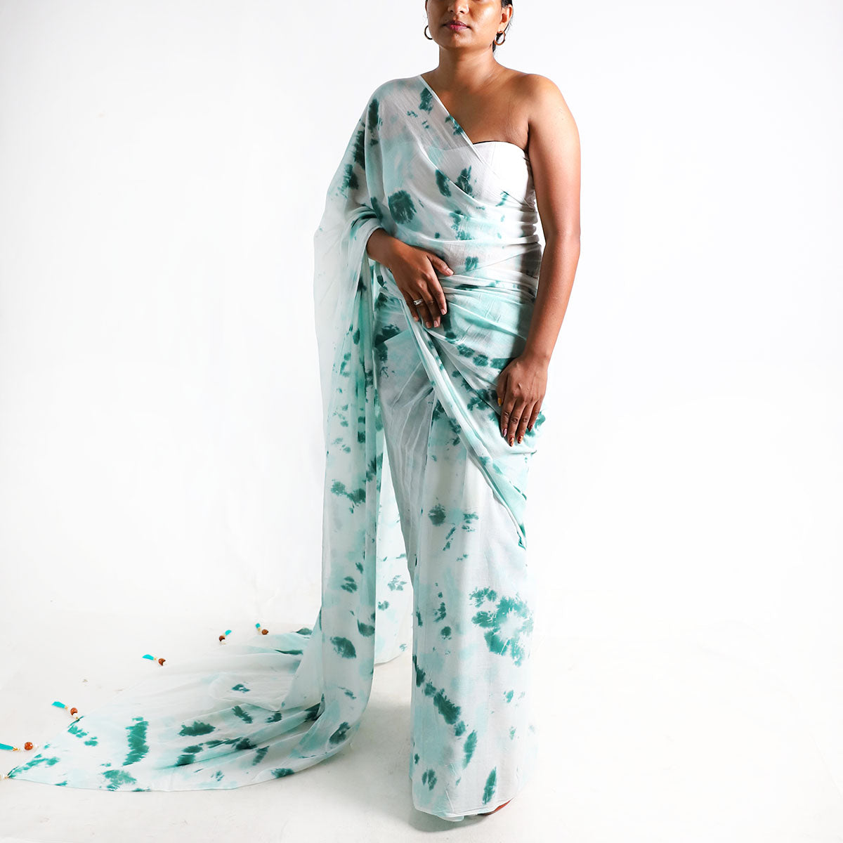 Mint Mist Tie-Dye Saree