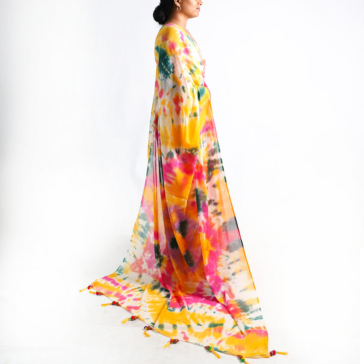 Vibrant Splash Tie-Dye Saree
