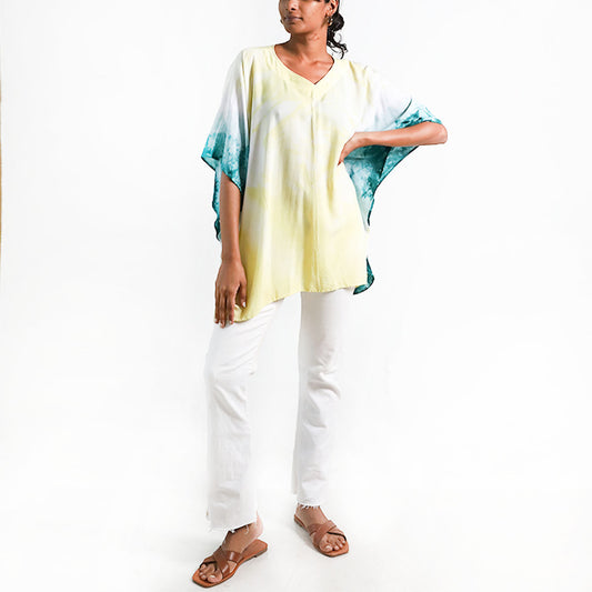 Pale Yellow Tie Dye Top