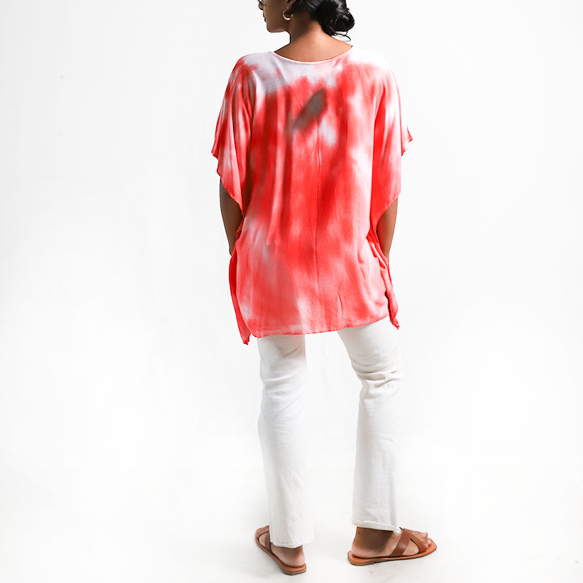 Coral Tie Dye Top