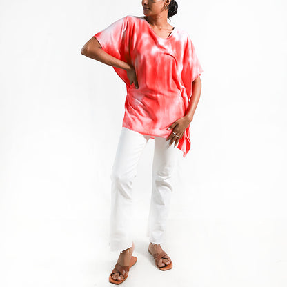 Coral Tie Dye Top