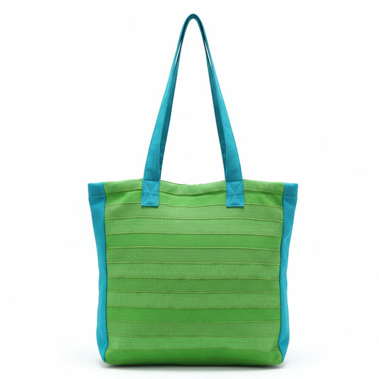 Turquoise & Lime green Handi Tote