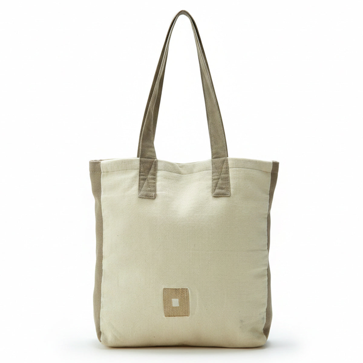 Beige & Off-white Handi Tote