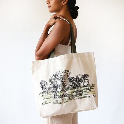 Green Elephant Tote
