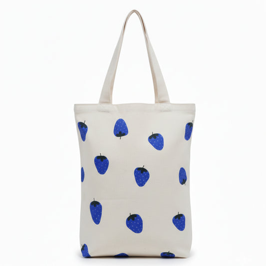 Blue Strawberries Tote Bag