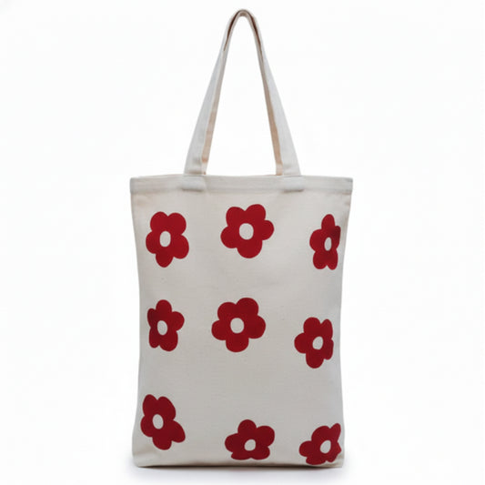 Red Flora Tote Bag
