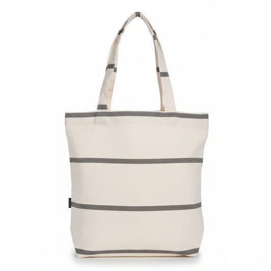 Grey Striped Handloom Tote