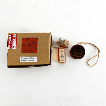Terracotta Mini Floral Car Pods - Cinnamon