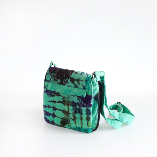 Ocean Wave Tie-Dye Messenger Bag