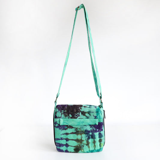 Ocean Wave Tie-Dye Messenger Bag