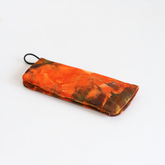 Fiery Orange Tie-Dye Pouch