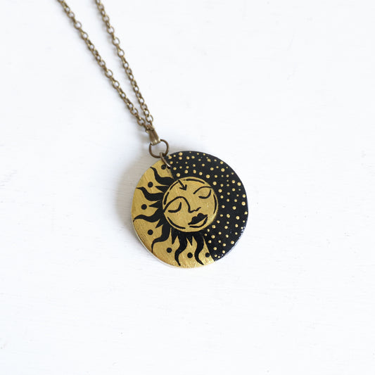 Sunburst Wooden Necklace