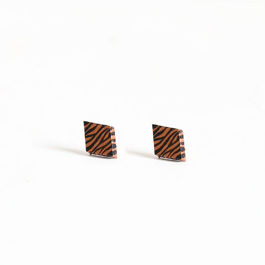 Sunset Orange Wooden Earrings