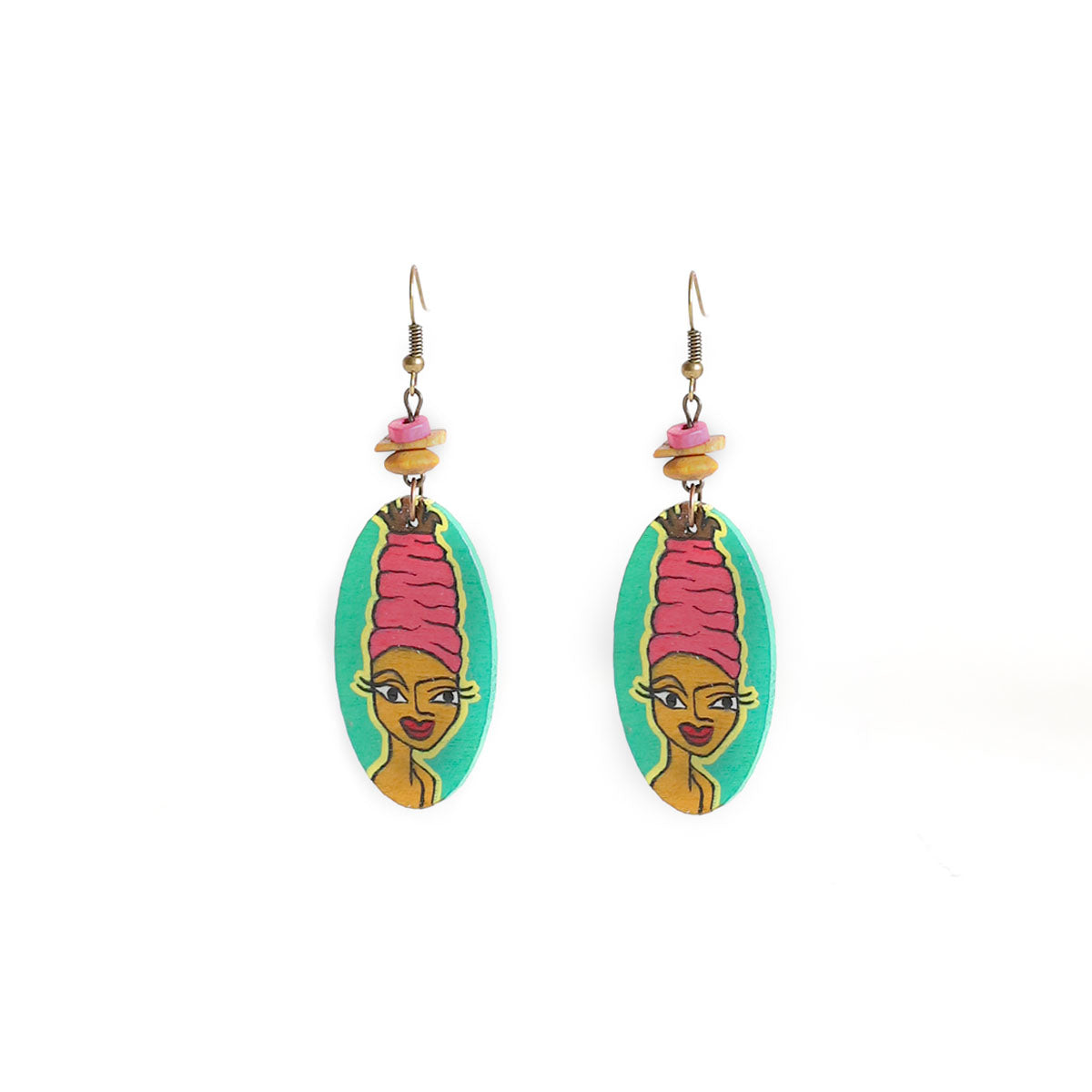 African Queen Wooden Earrings