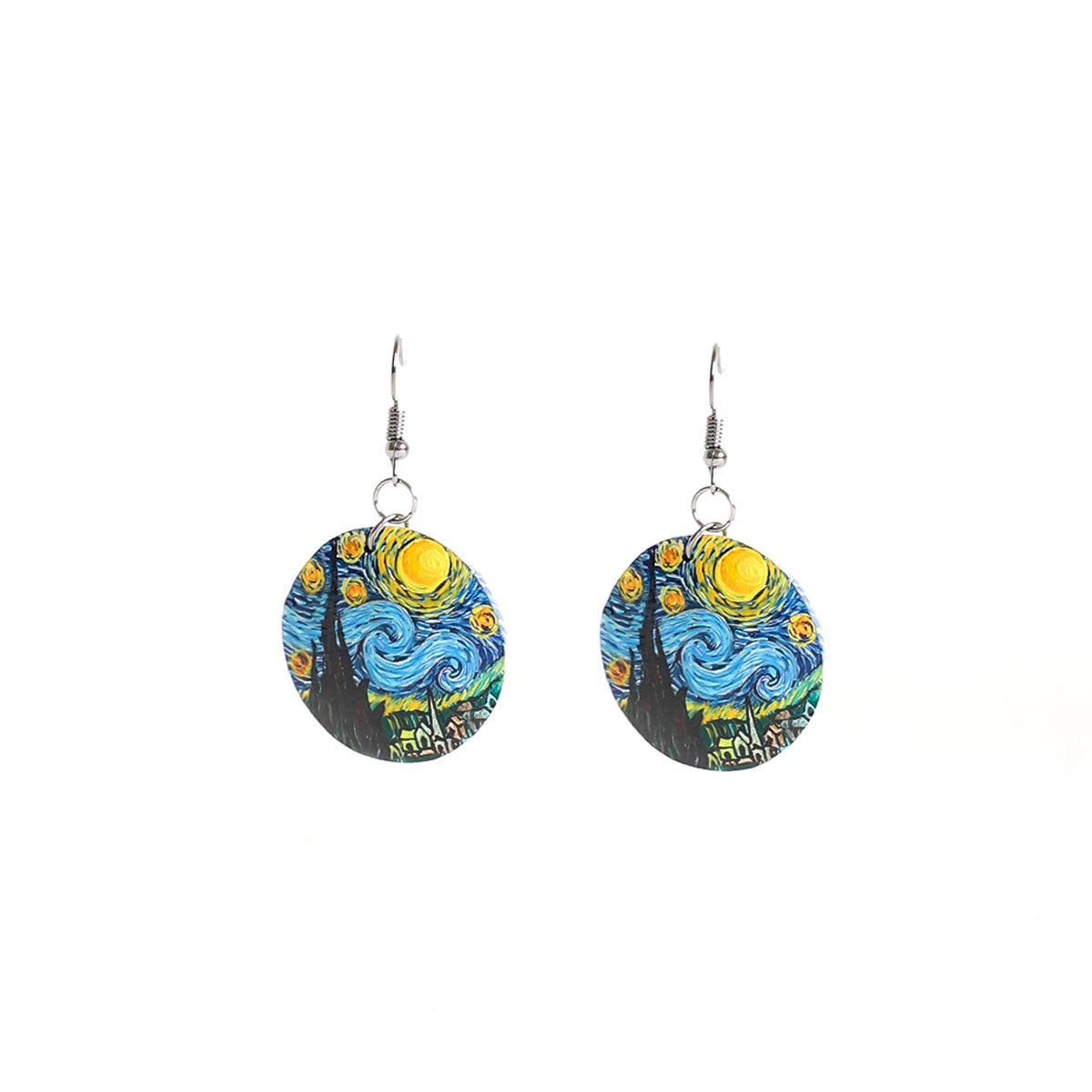 Celestial Night Wooden Earrings
