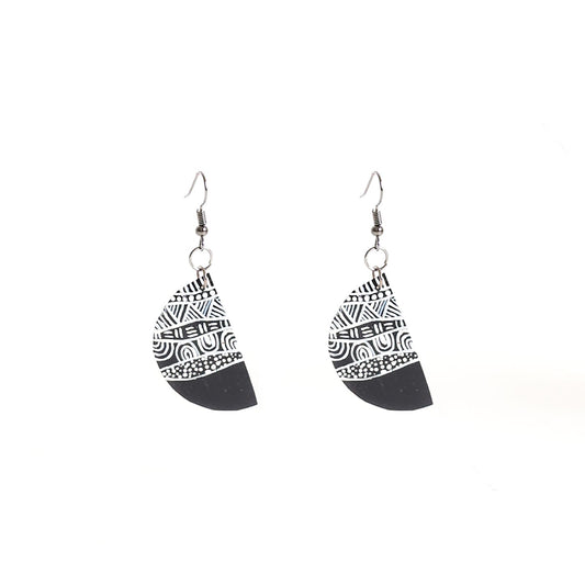Monochrome Wooden Earrings