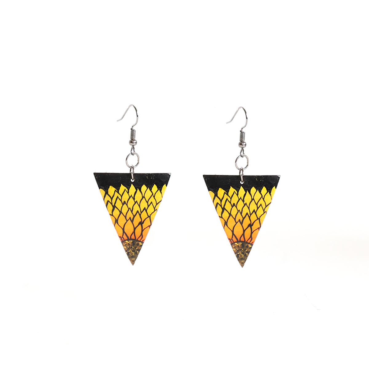 Radiant Sunflowers Wooden Earrings