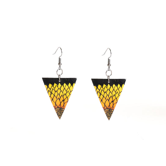 Radiant Sunflowers Wooden Earrings