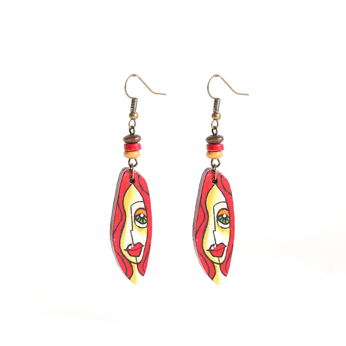 Scarlet Wooden Wooden Earrings