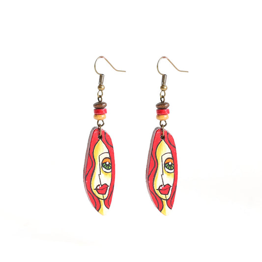 Scarlet Wooden Wooden Earrings