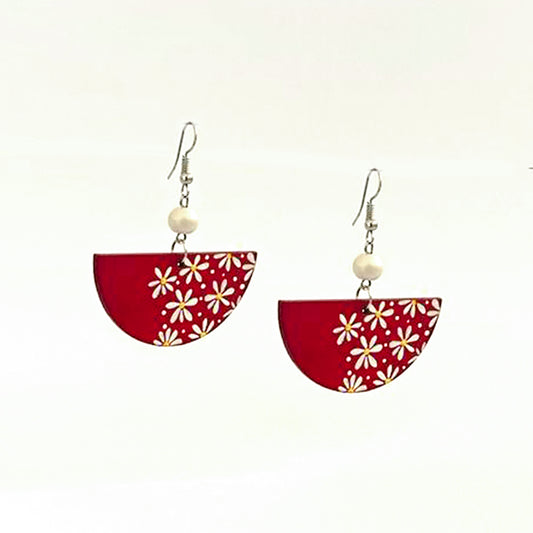 Bloosm Snow Wooden Earrings