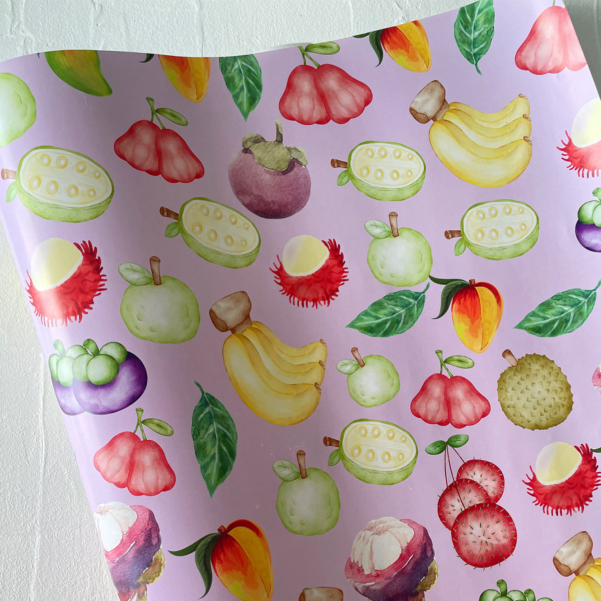 Mixed floral white wrapping paper