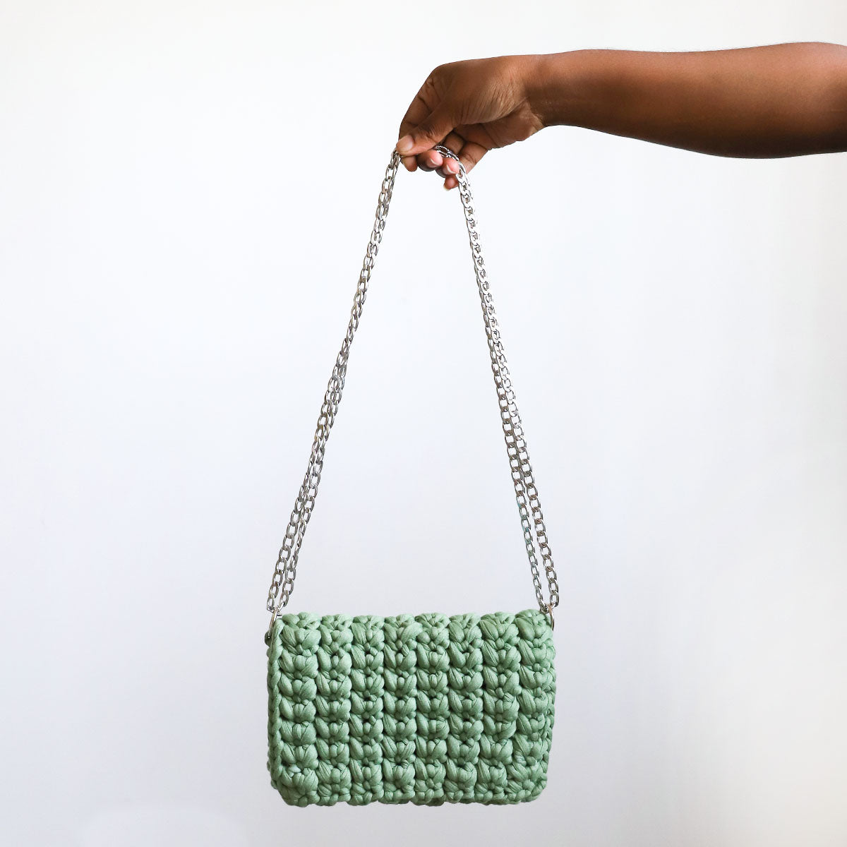 Serene Sage Crochet Bag