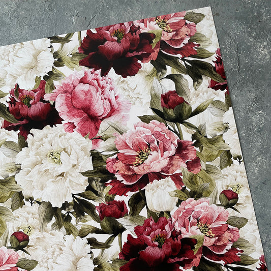 Burgundy floral wrapping paper