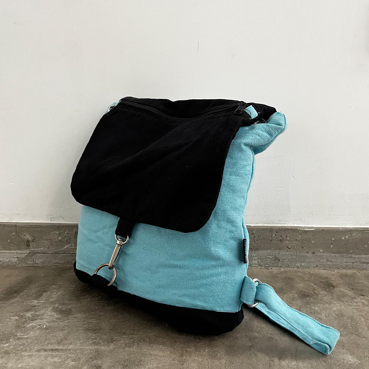 Baby Blue Handloom Cord Rucksack
