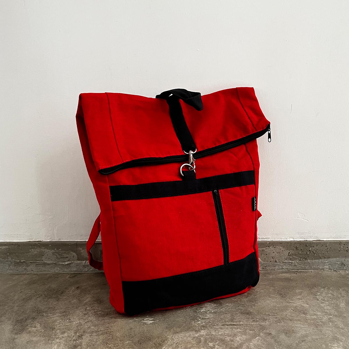 Black &amp; Red Handloom Rucksack