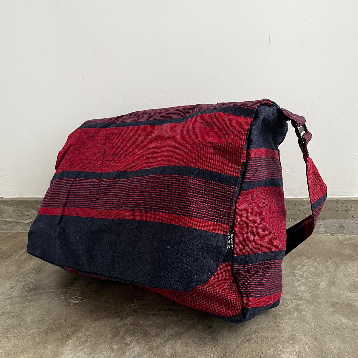 Red Striped Handloom Laptop Bag