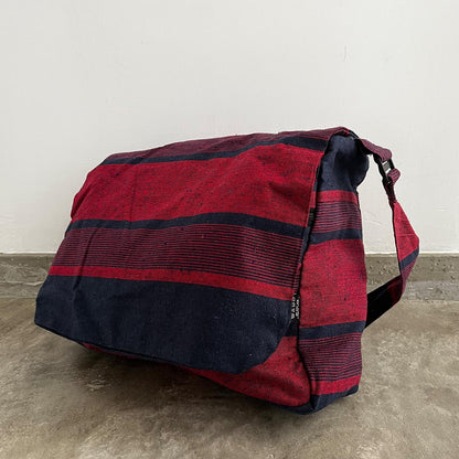 Red Striped Handloom Laptop Bag