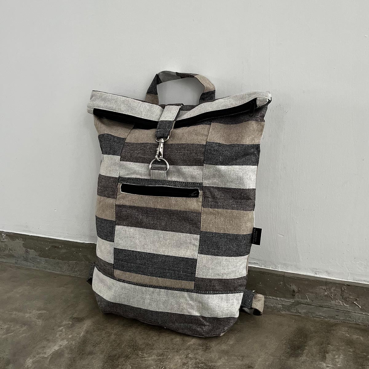 Striped Handloom Cord Rucksack