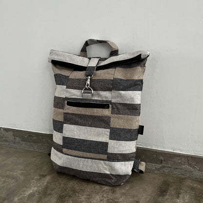 Striped Handloom Cord Rucksack