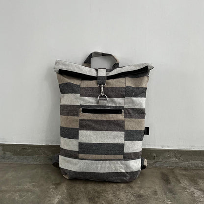 Striped Handloom Cord Rucksack