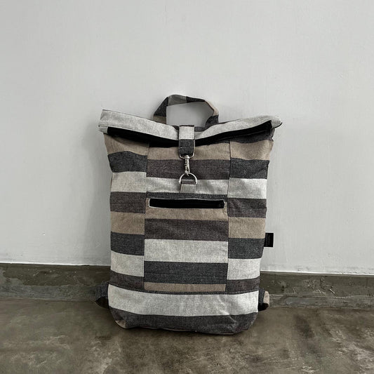 Striped Handloom Cord Rucksack