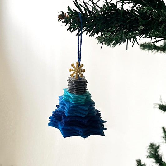 Christmas Blue Felt Tree Ornament
