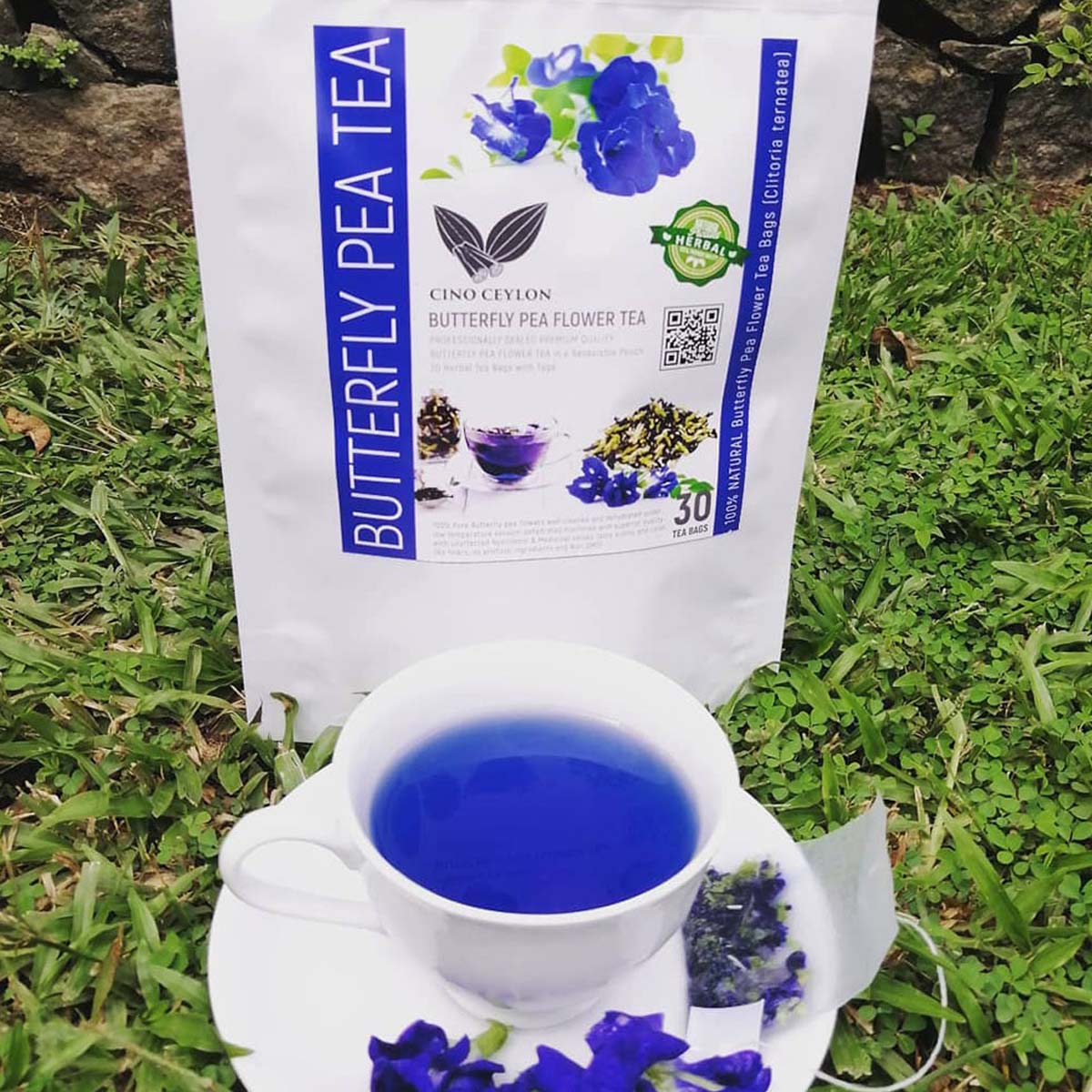 100% Organic Dried Butterfly Pea Flower Tea Clitoria Ternatea Herbal Tea/  Pure Organic Natural Herbal Blue Drink/ NON_GMO Herbal Blue Tea 