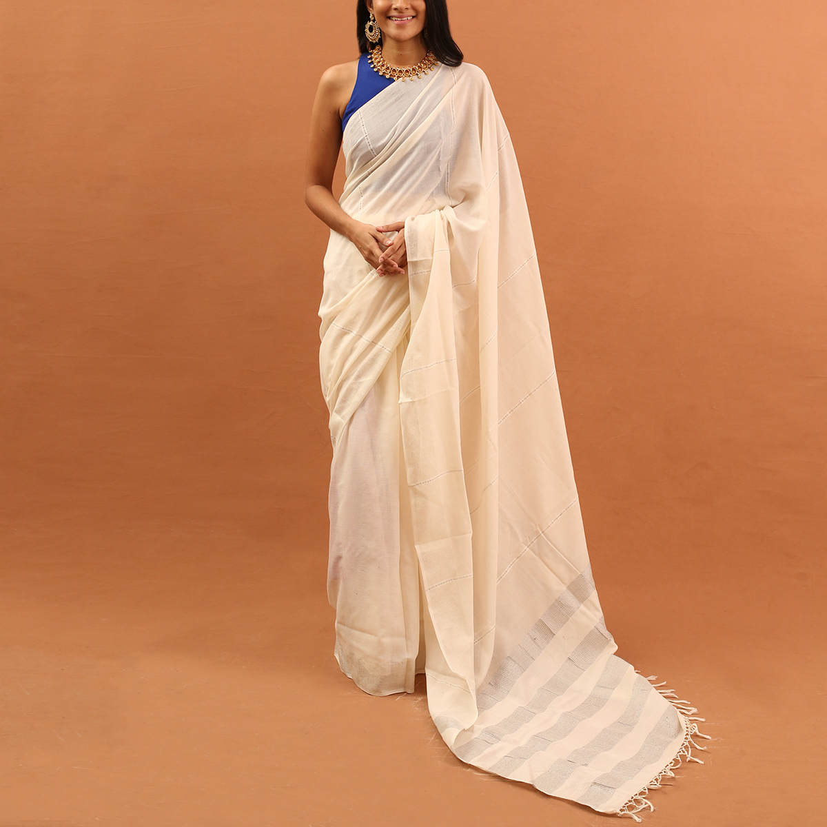 Buy White Art Silk Handloom Saree Festive Wear Online at Best Price |  Cbazaar