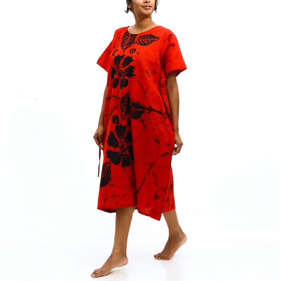Red Floral Batik Kaftan | Who We Are