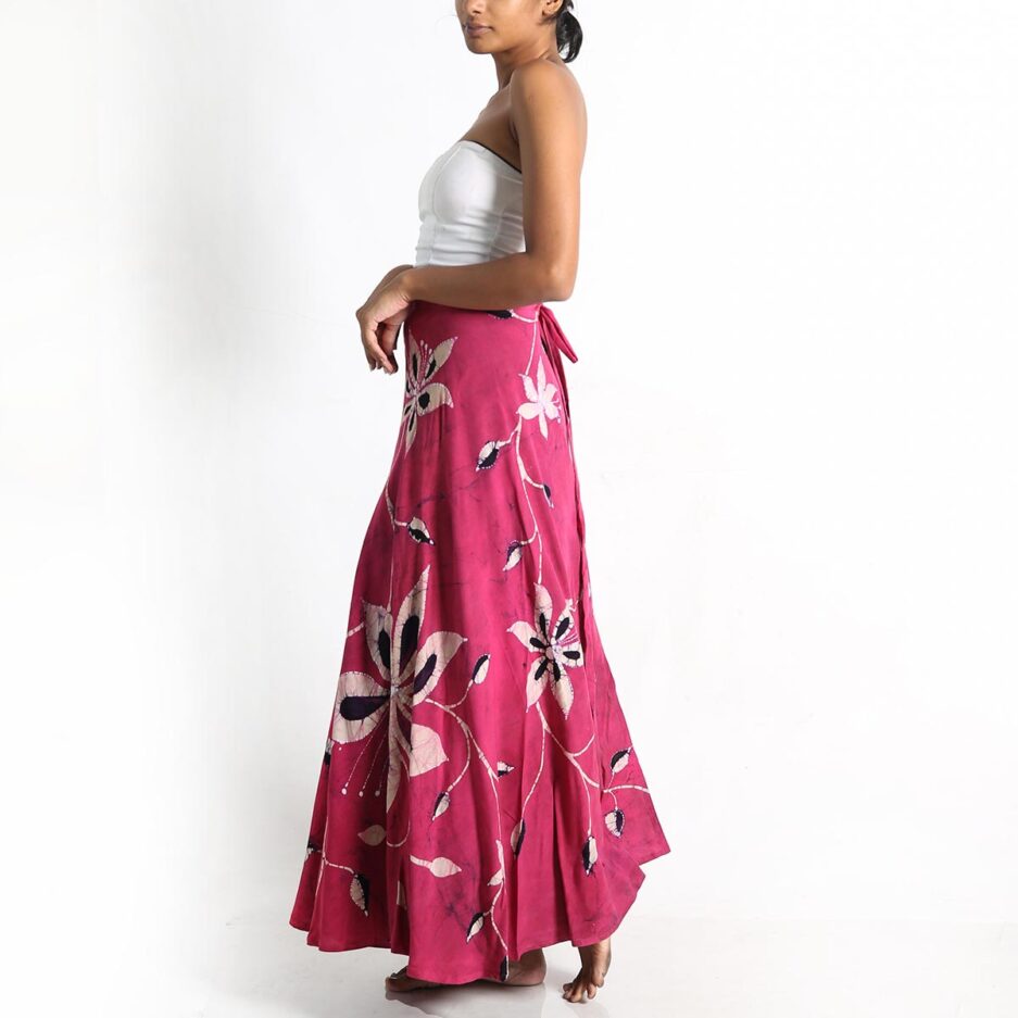 Pink Lotus Batik Wrap Skirt | Who We Are