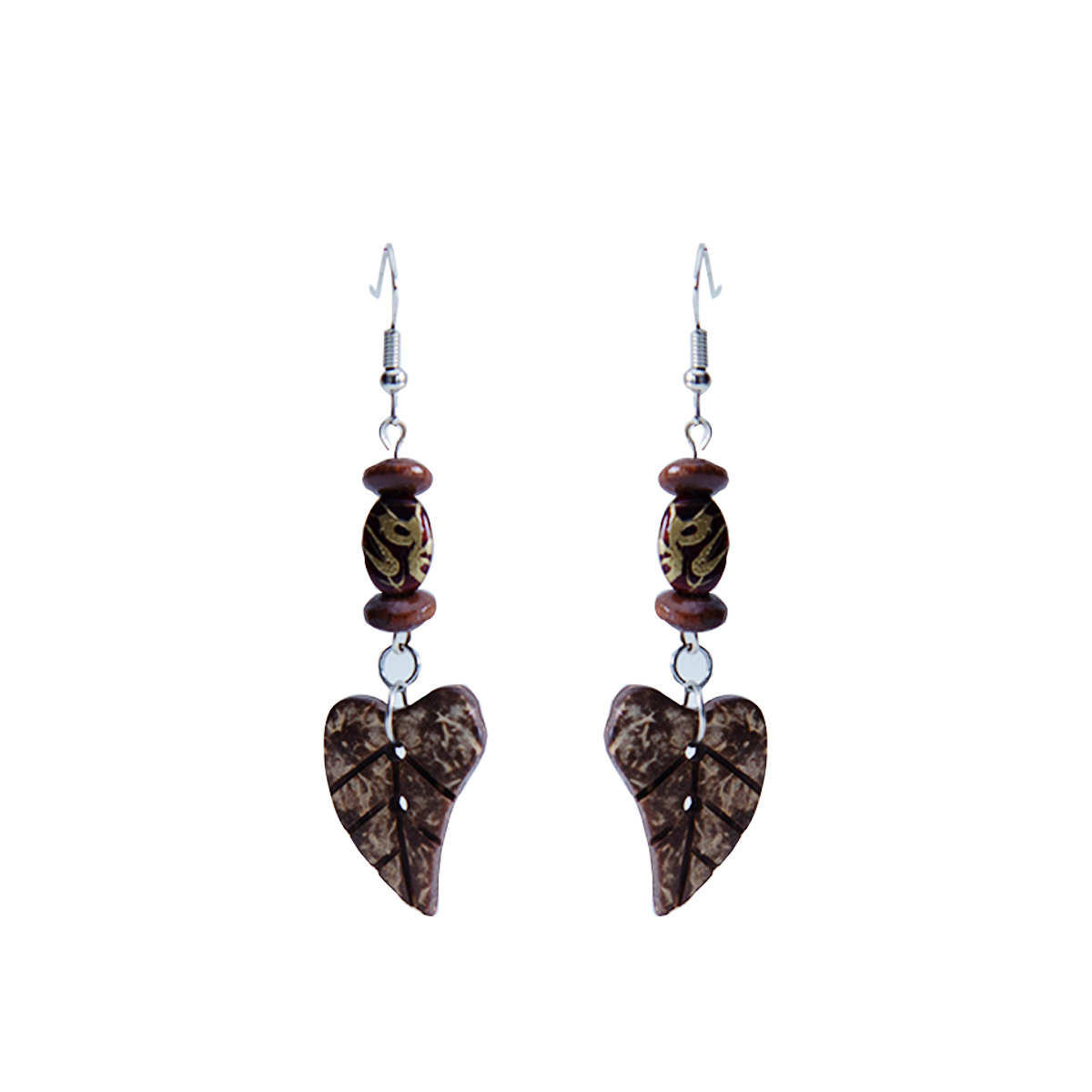 Leafy Coconut Shell Earrings Who We Are