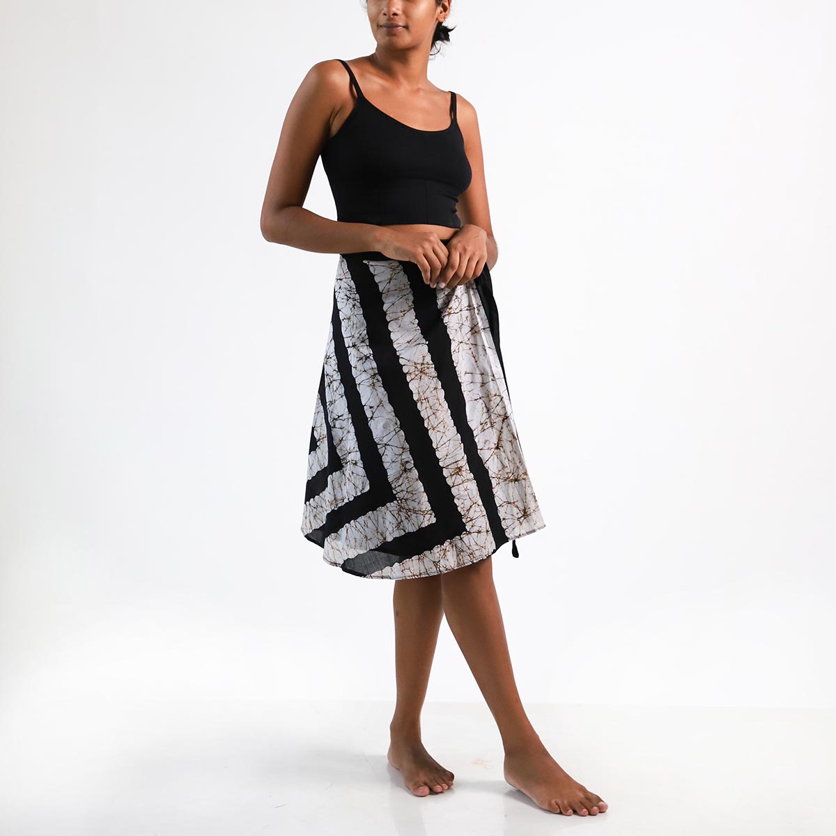 Classic Black and White Batik Wrap Skirt | Who We Are