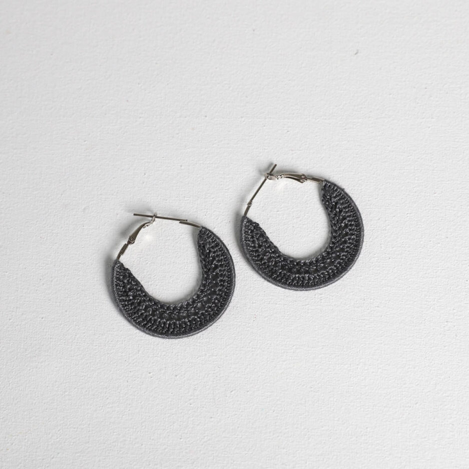 Grey Crotchet Earrings | Who We Are